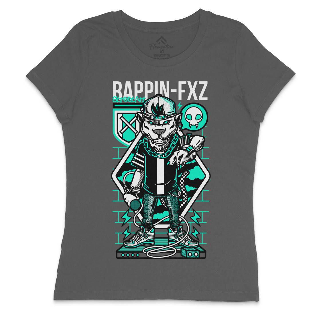 Rappin Womens Crew Neck T-Shirt Music D688