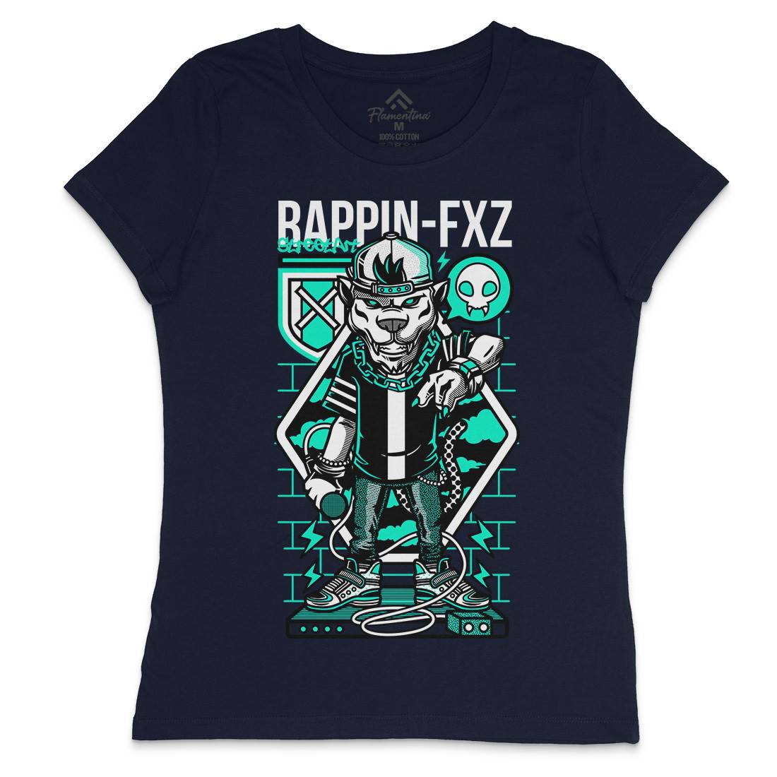 Rappin Womens Crew Neck T-Shirt Music D688