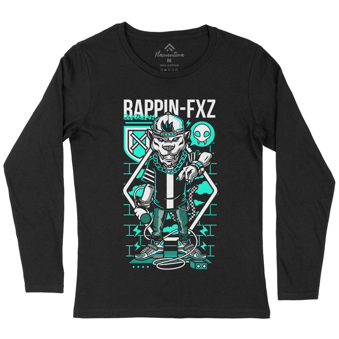 Rappin Womens Long Sleeve T-Shirt Music D688