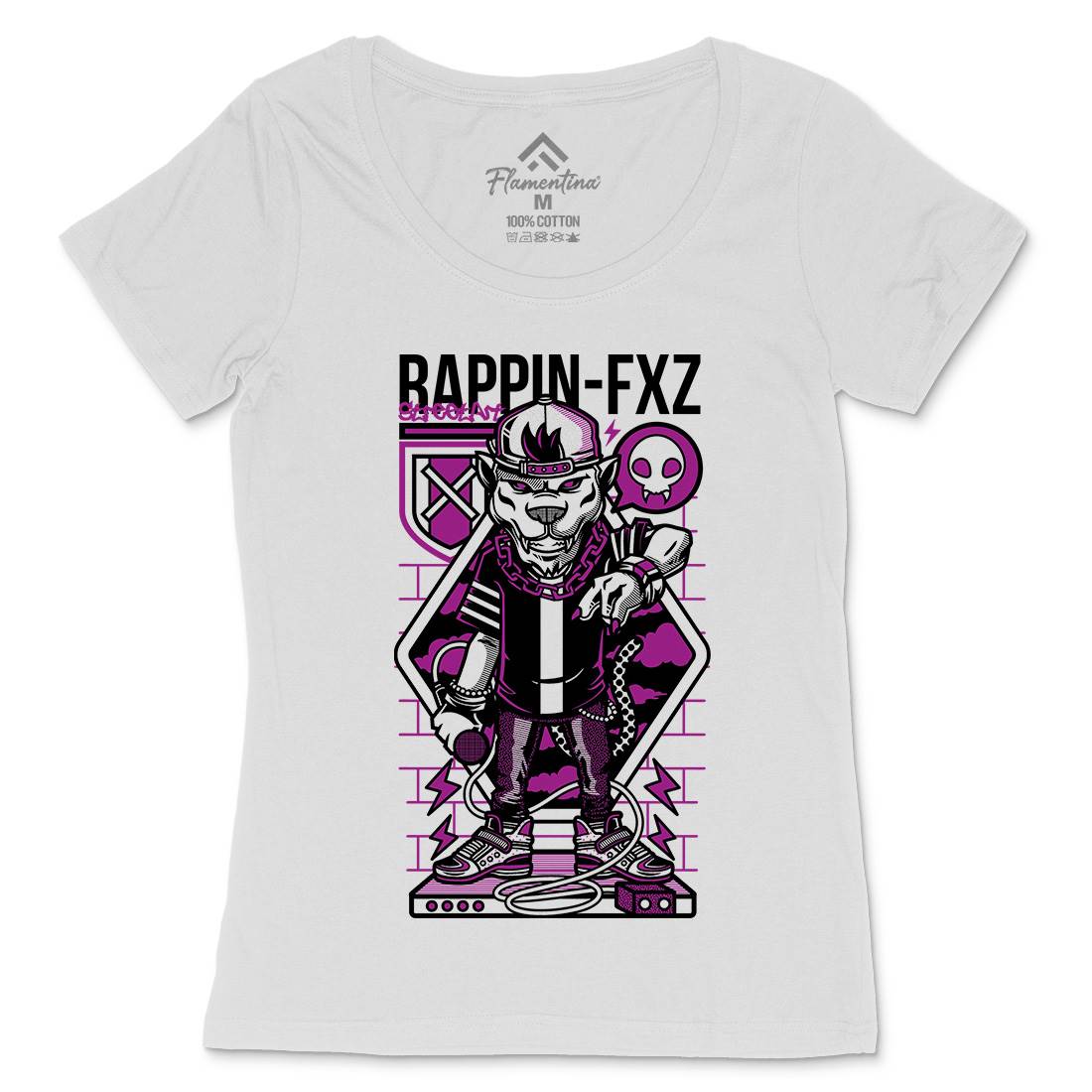 Rappin Womens Scoop Neck T-Shirt Music D688