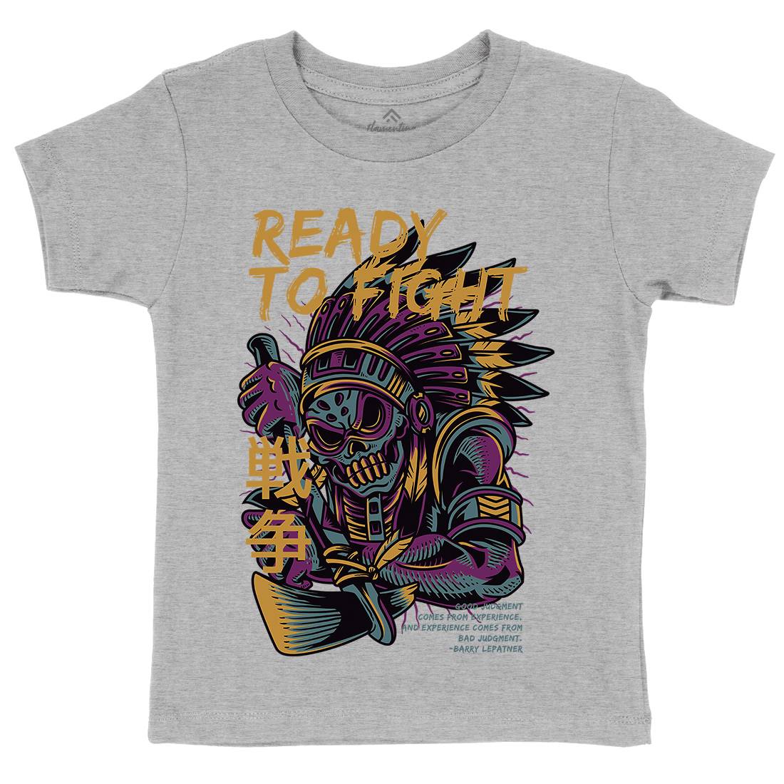 Ready To Fight Kids Crew Neck T-Shirt Warriors D689