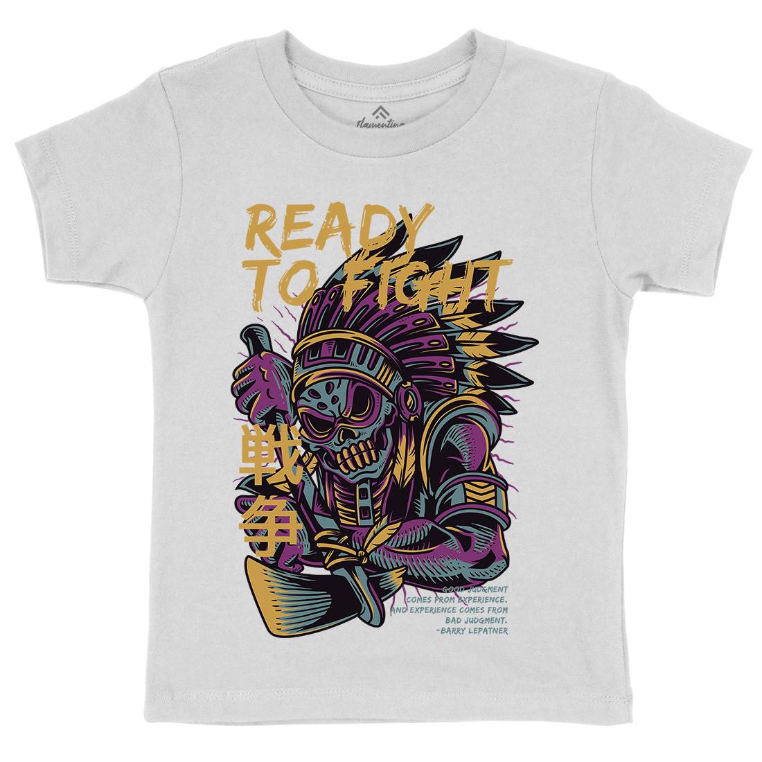 Ready To Fight Kids Organic Crew Neck T-Shirt Warriors D689