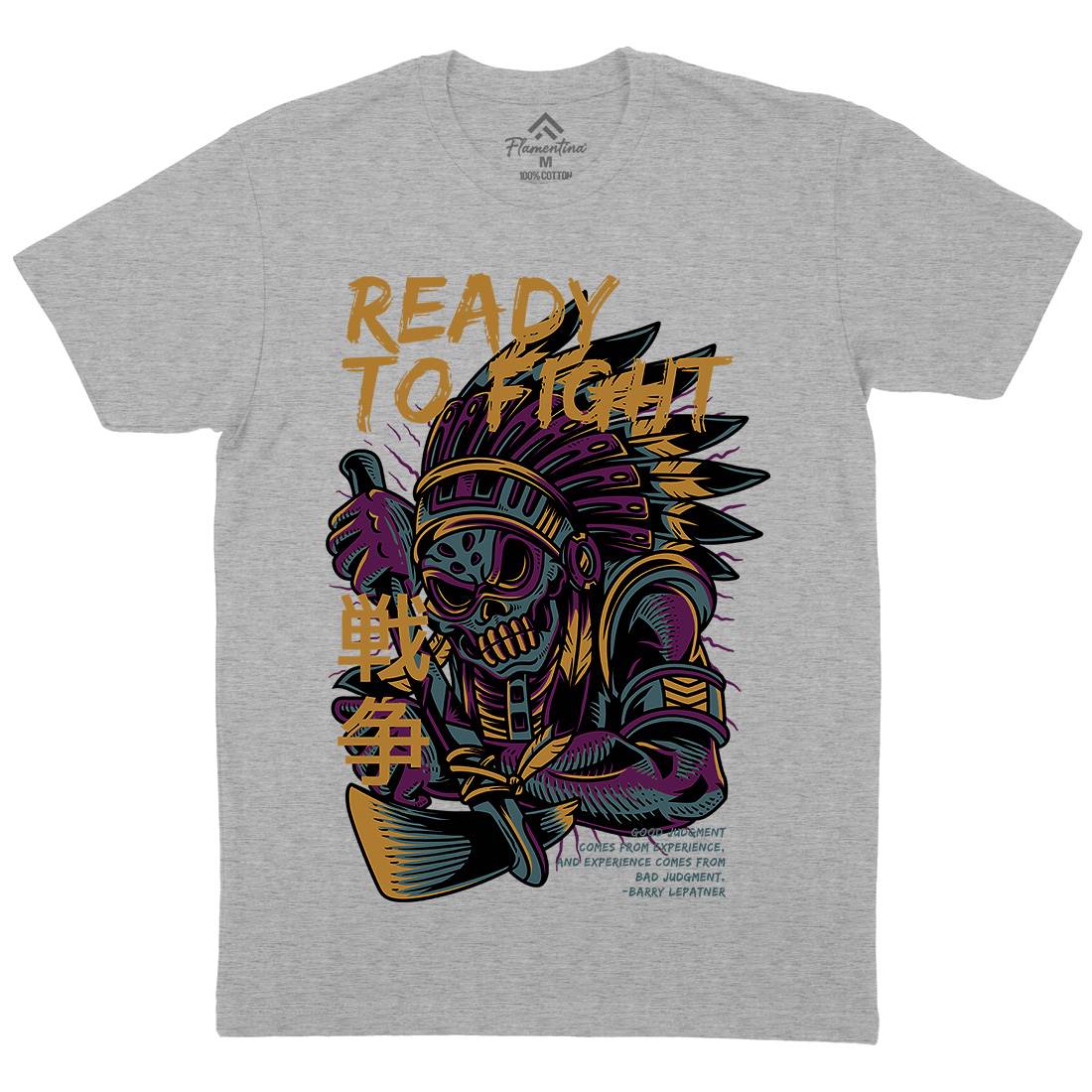 Ready To Fight Mens Organic Crew Neck T-Shirt Warriors D689