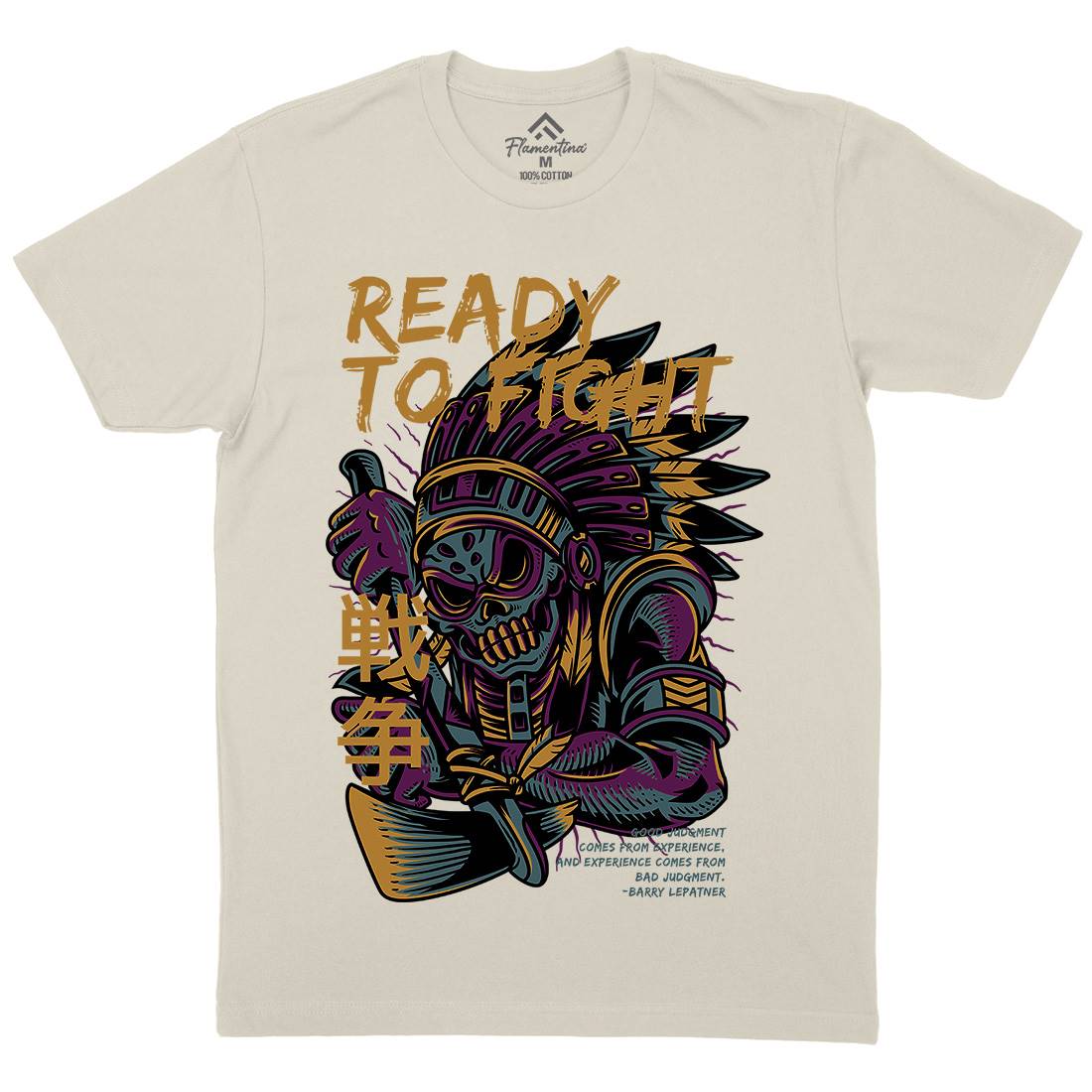 Ready To Fight Mens Organic Crew Neck T-Shirt Warriors D689