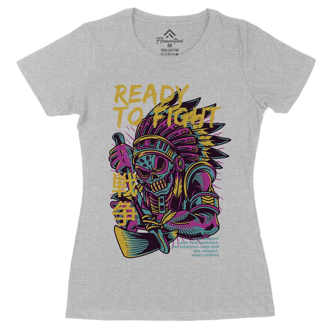 Ready To Fight Womens Organic Crew Neck T-Shirt Warriors D689