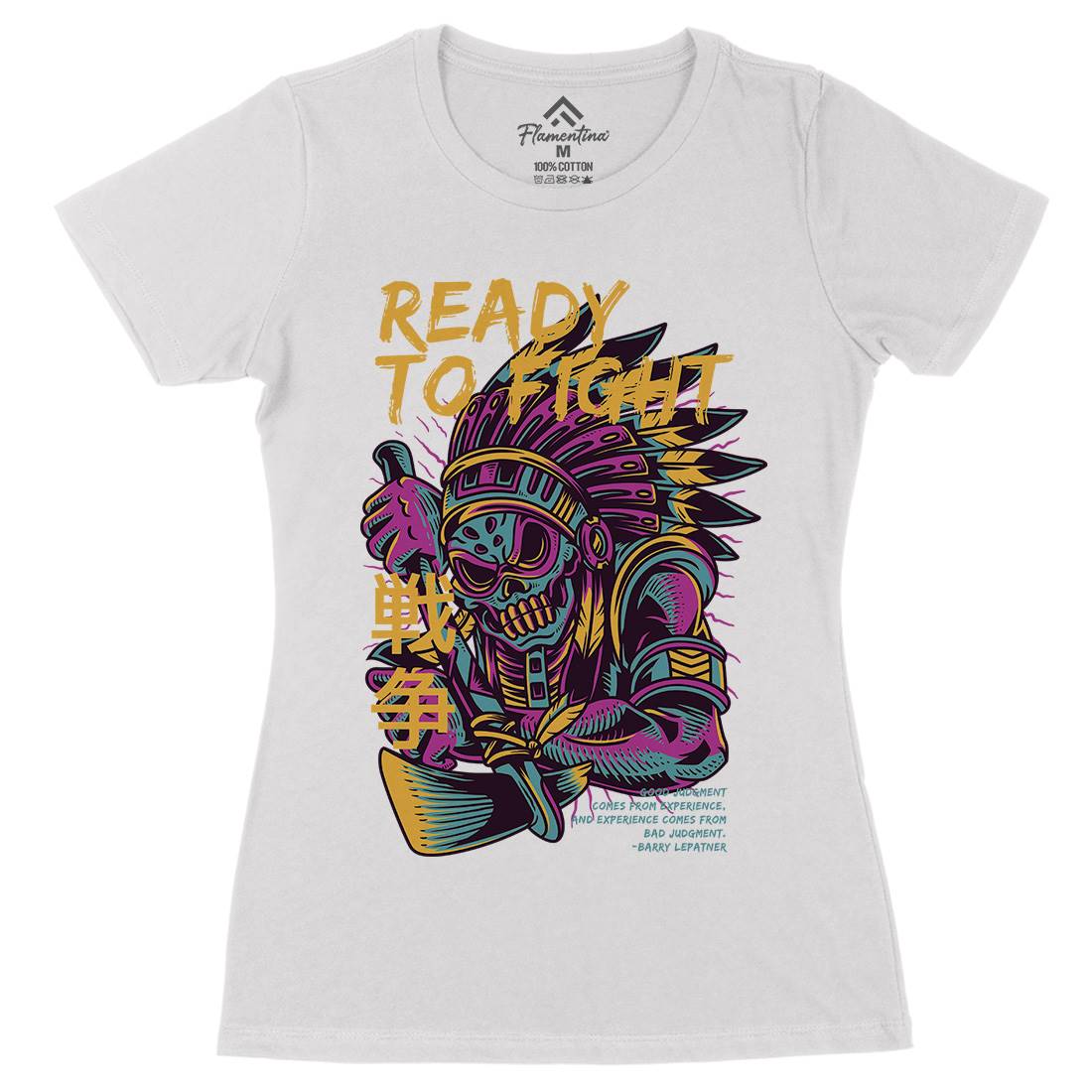 Ready To Fight Womens Organic Crew Neck T-Shirt Warriors D689