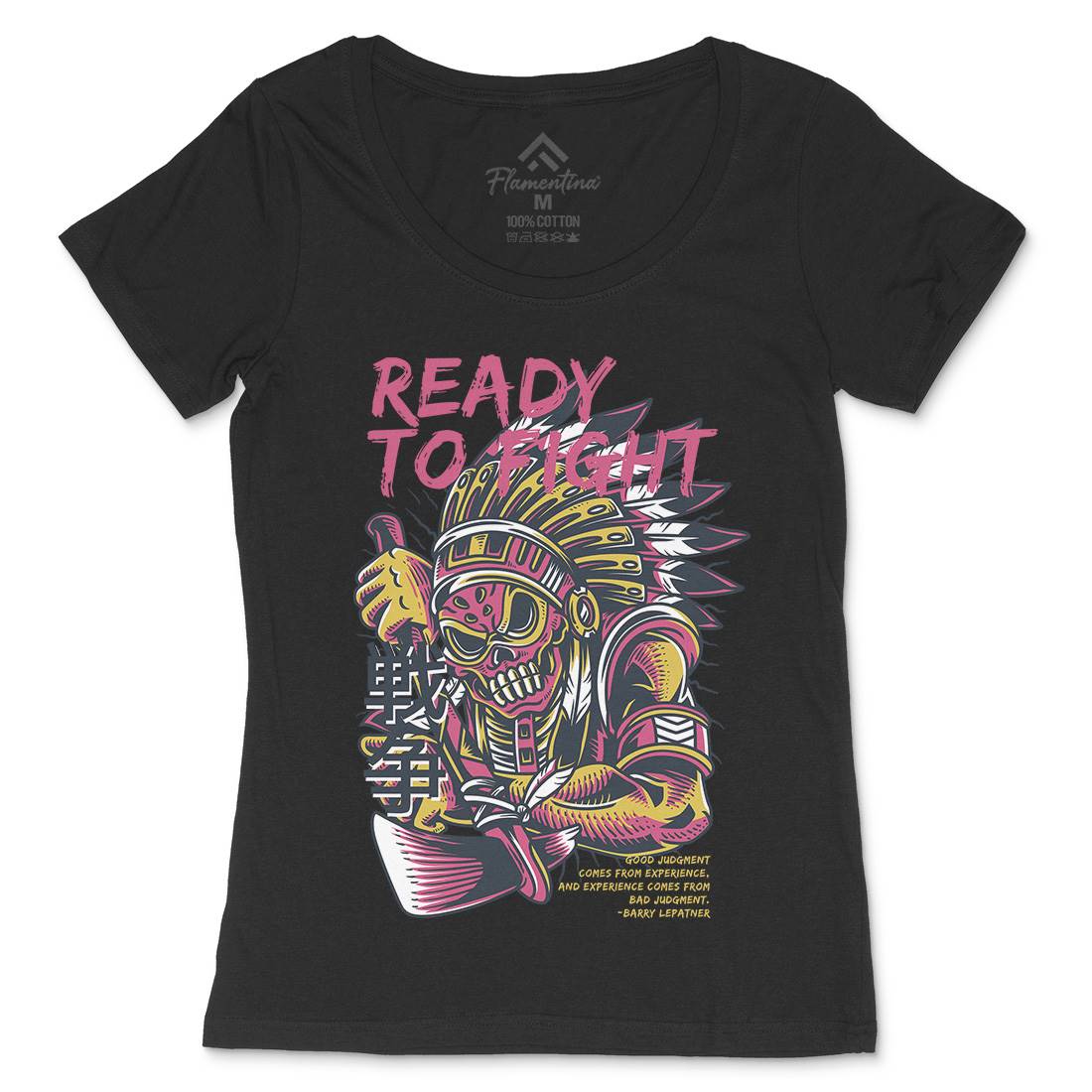 Ready To Fight Womens Scoop Neck T-Shirt Warriors D689