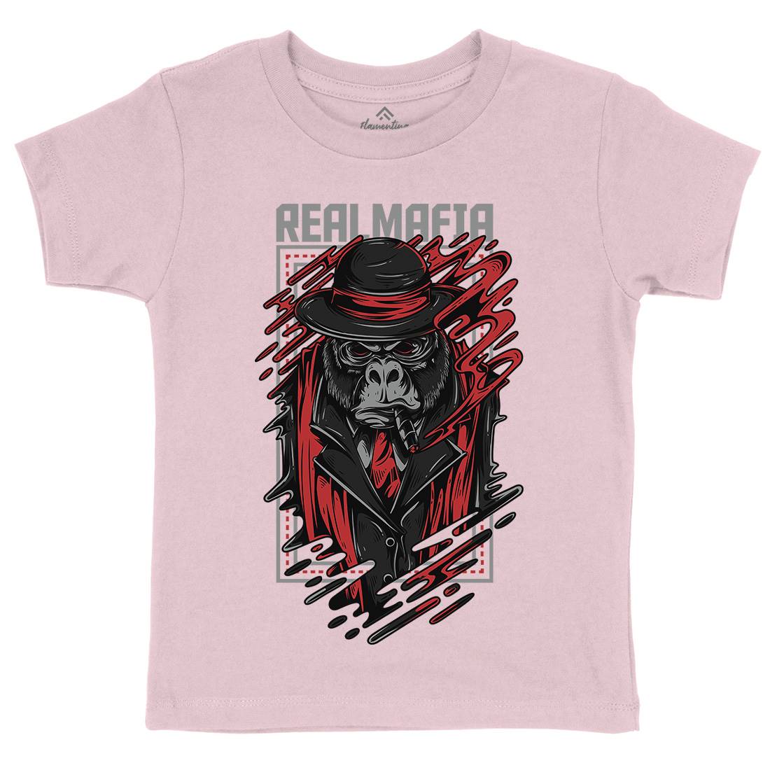 Real Mafia Kids Organic Crew Neck T-Shirt animals D690