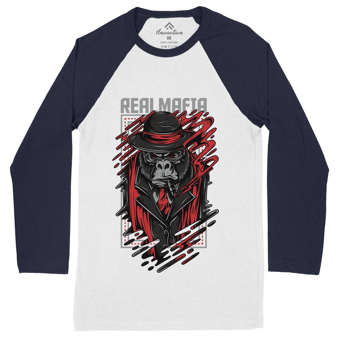 Real Mafia Mens Long Sleeve Baseball T-Shirt animals D690