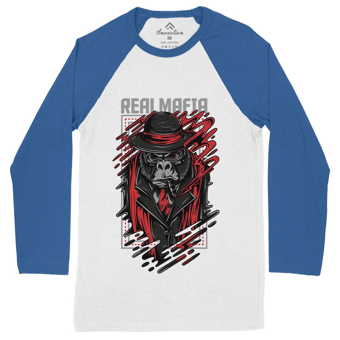 Real Mafia Mens Long Sleeve Baseball T-Shirt animals D690