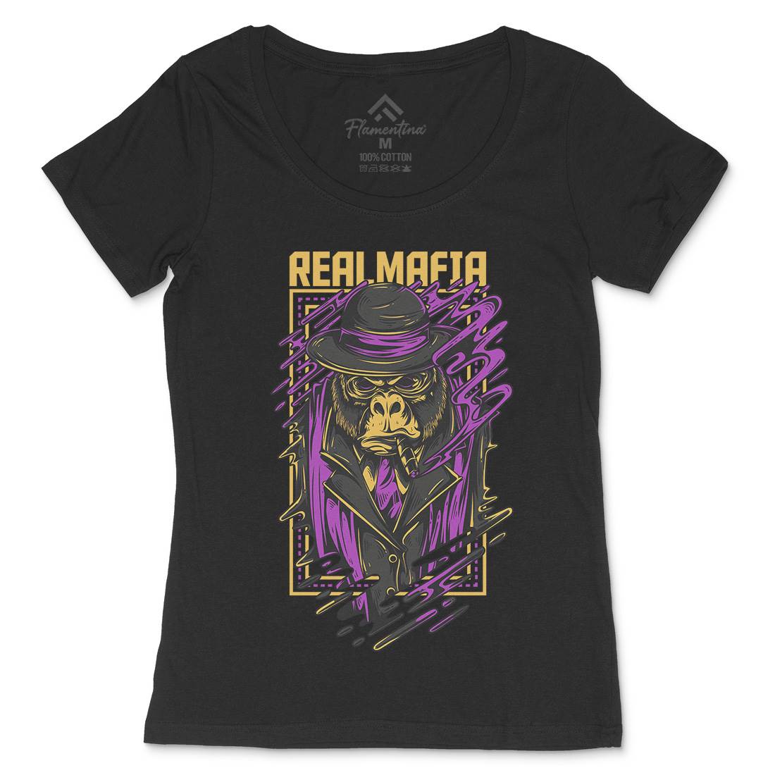 Real Mafia Womens Scoop Neck T-Shirt animals D690