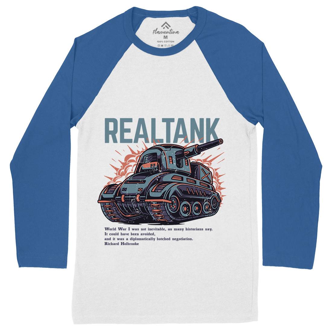 Tank Mens Long Sleeve Baseball T-Shirt Army D691