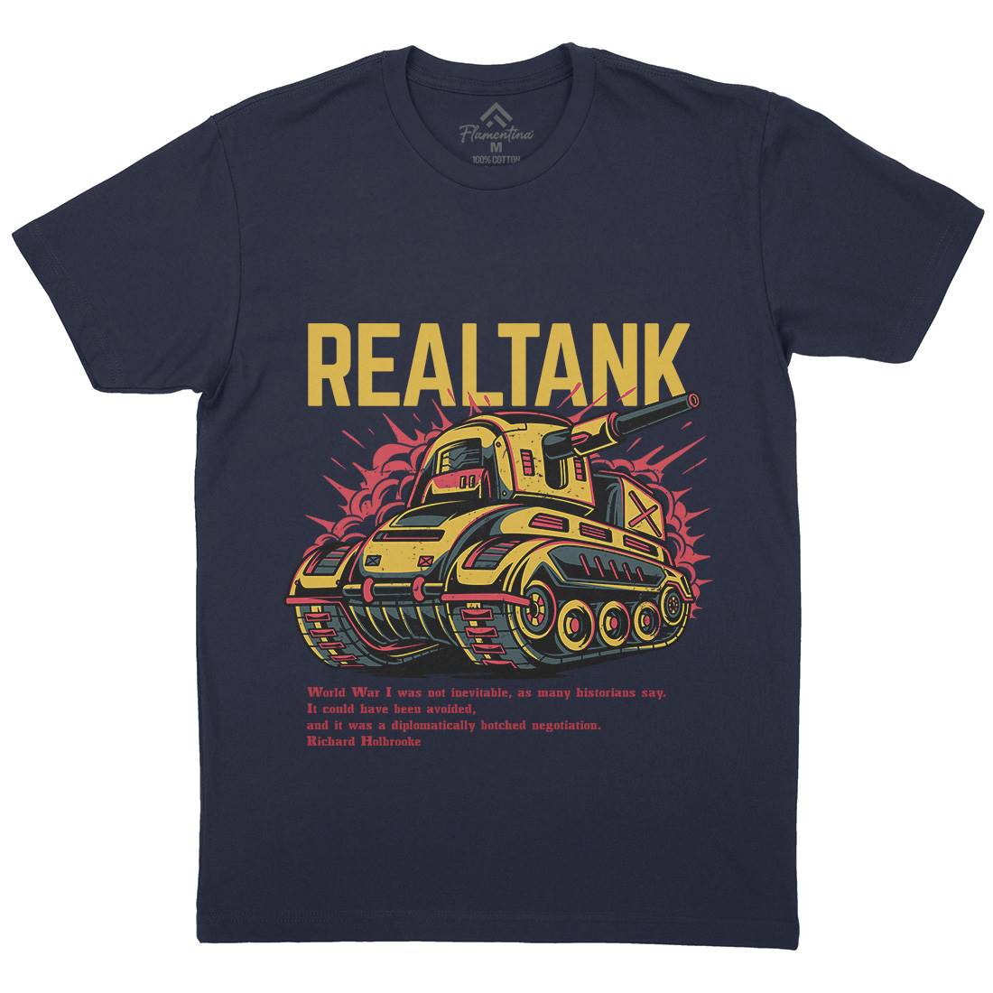 Tank Mens Crew Neck T-Shirt Army D691