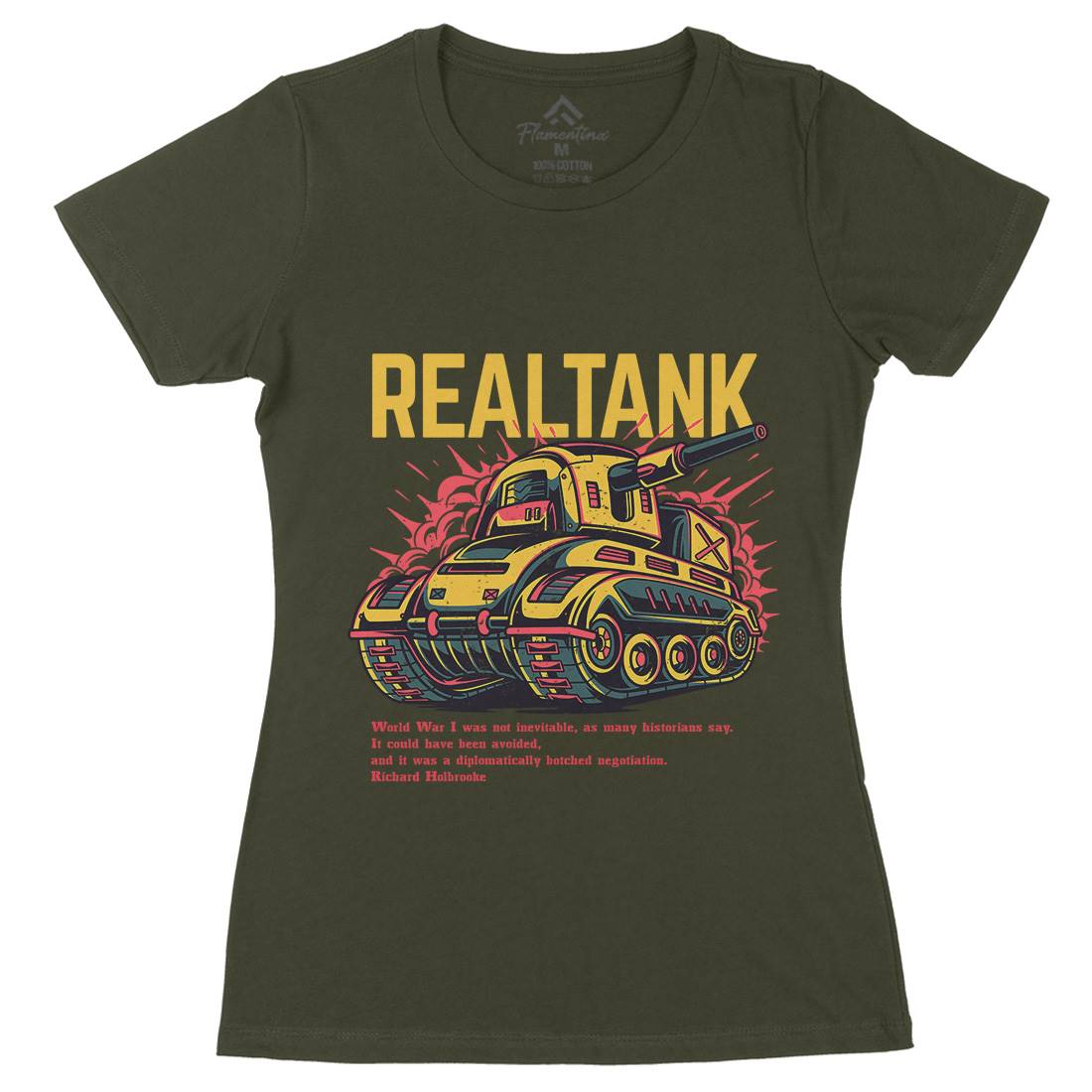 Tank Womens Organic Crew Neck T-Shirt Army D691
