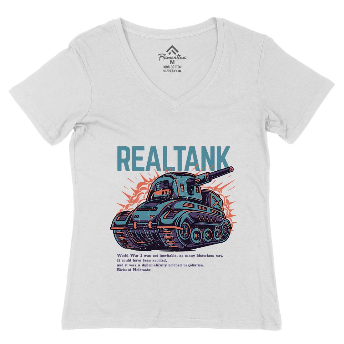Tank Womens Organic V-Neck T-Shirt Army D691