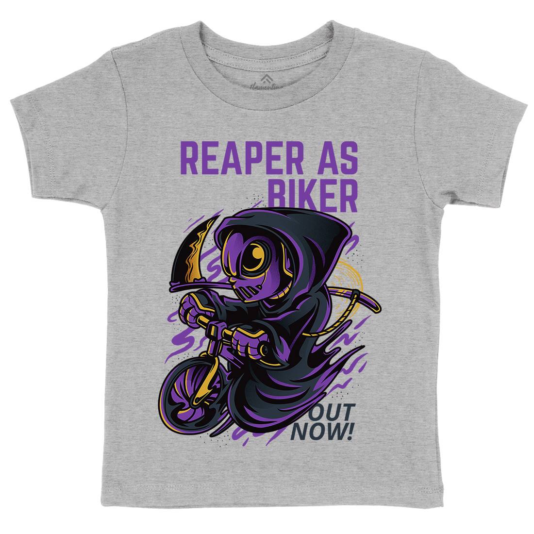 Reaper Biker Kids Crew Neck T-Shirt Bikes D692