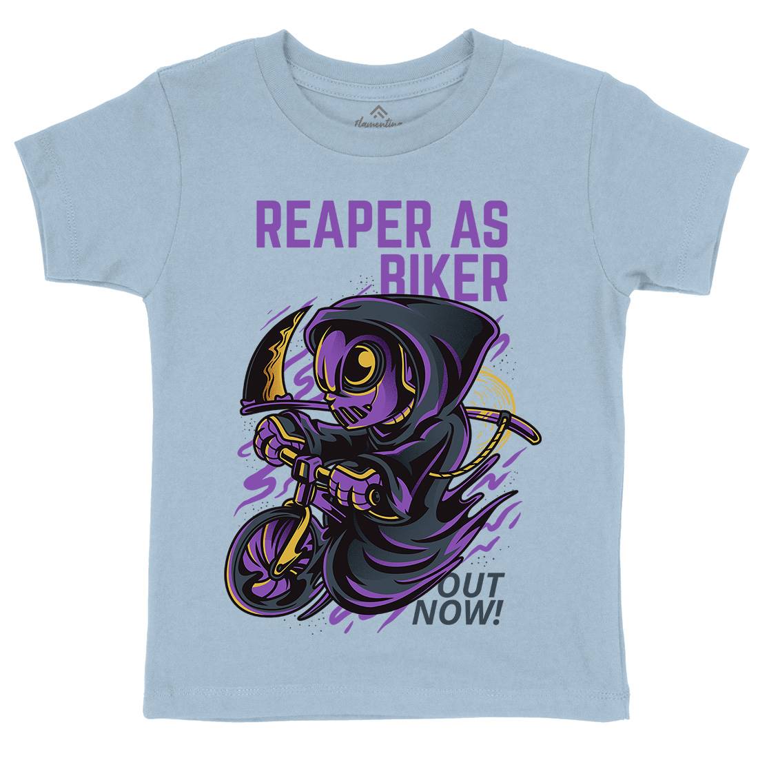Reaper Biker Kids Crew Neck T-Shirt Bikes D692