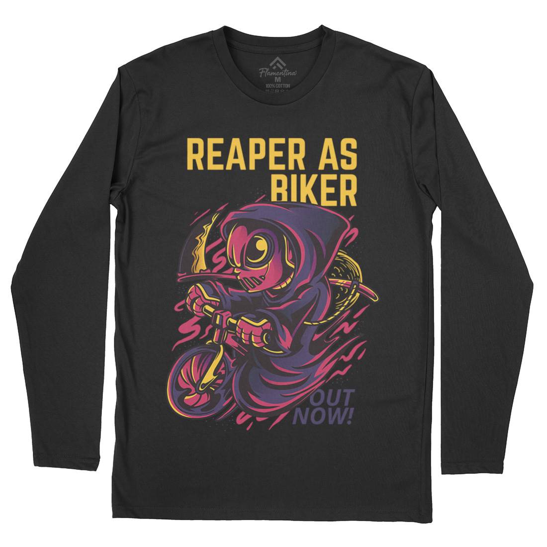 Reaper Biker Mens Long Sleeve T-Shirt Bikes D692