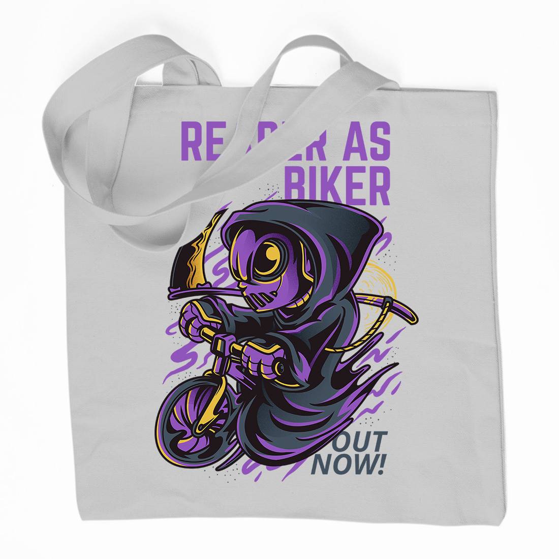 Reaper Biker Organic Premium Cotton Tote Bag Bikes D692