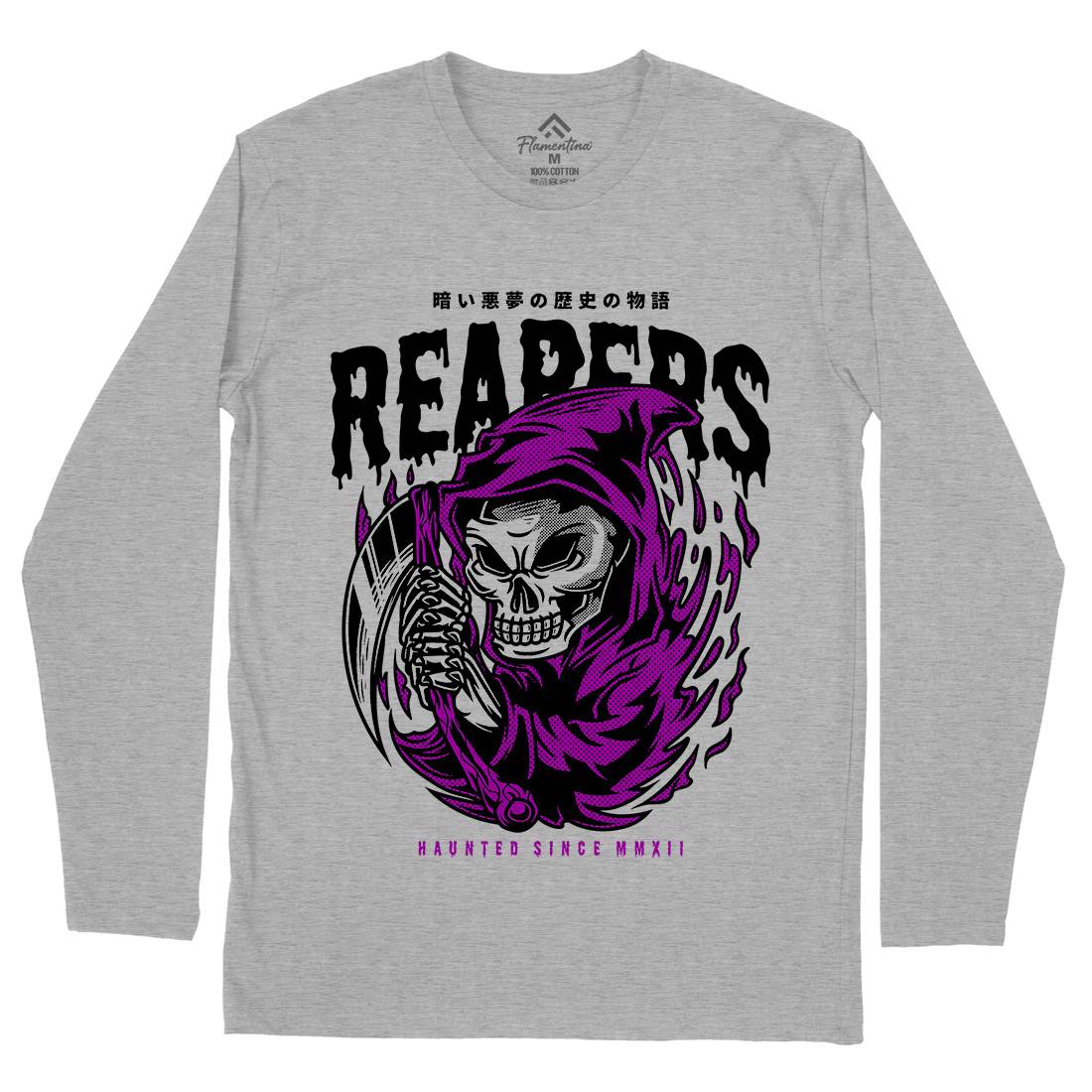 Grim Reaper Mens Long Sleeve T-Shirt Horror D693