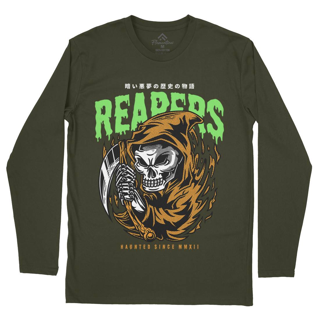 Grim Reaper Mens Long Sleeve T-Shirt Horror D693