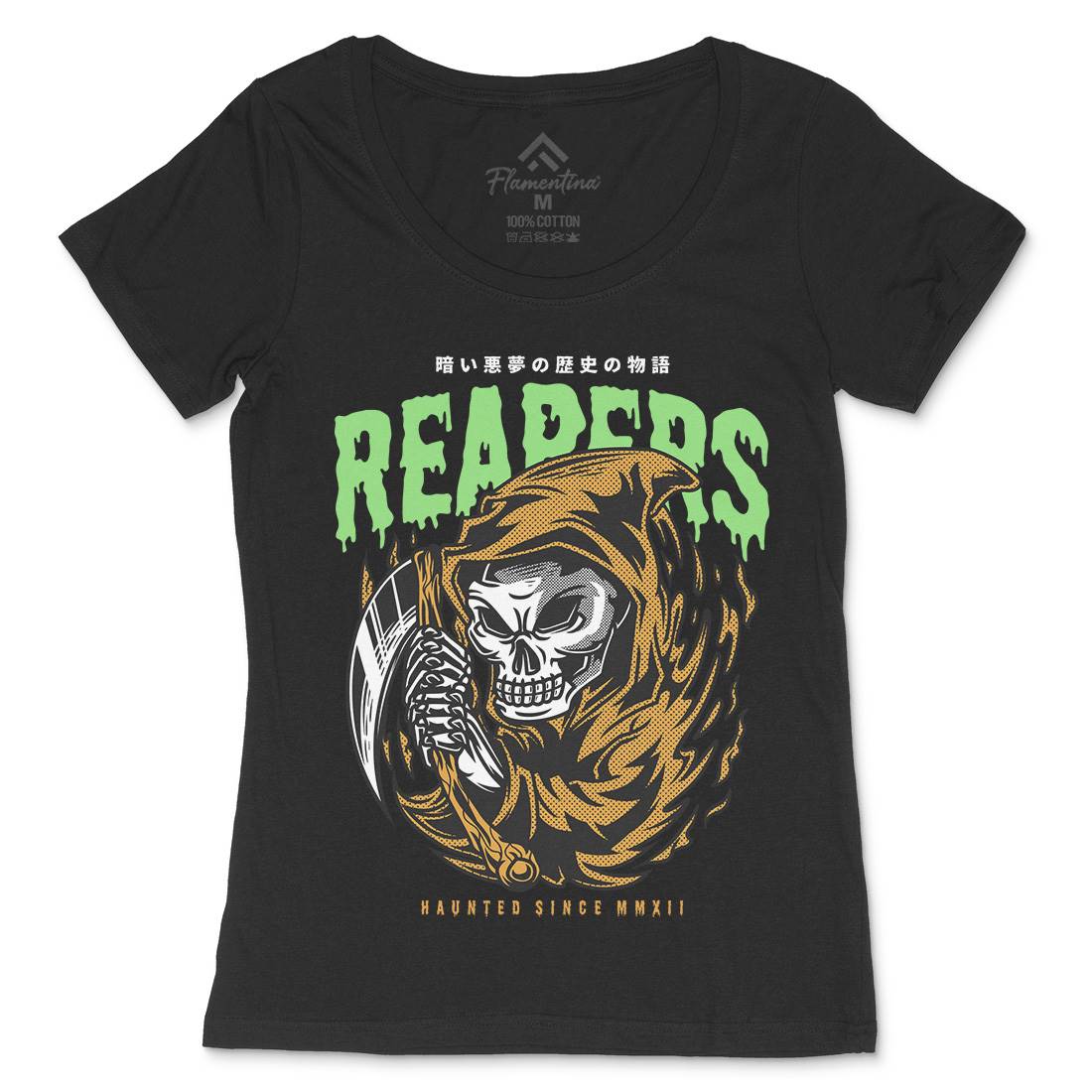 Grim Reaper Womens Scoop Neck T-Shirt Horror D693