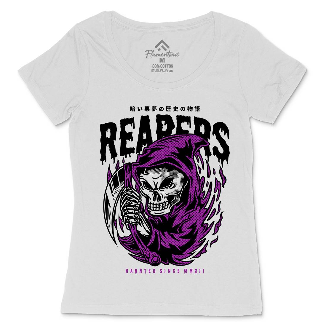 Grim Reaper Womens Scoop Neck T-Shirt Horror D693