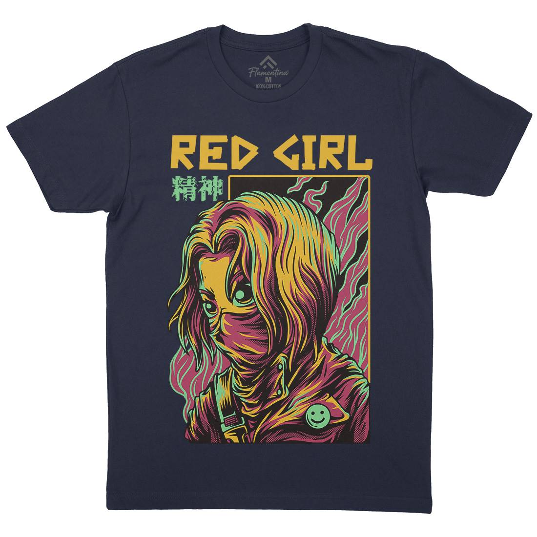 Red Girl Mens Crew Neck T-Shirt Horror D694