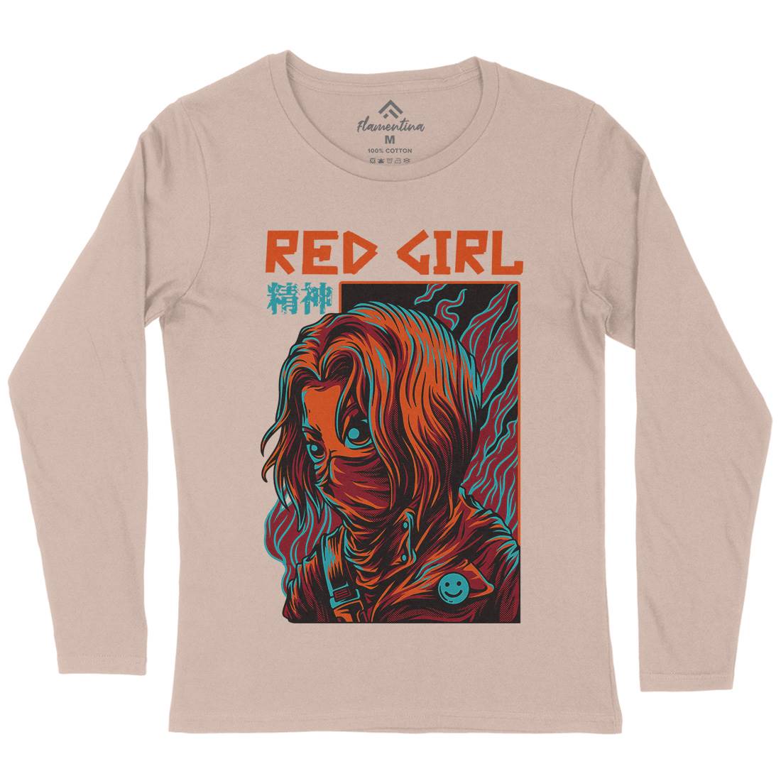 Red Girl Womens Long Sleeve T-Shirt Horror D694