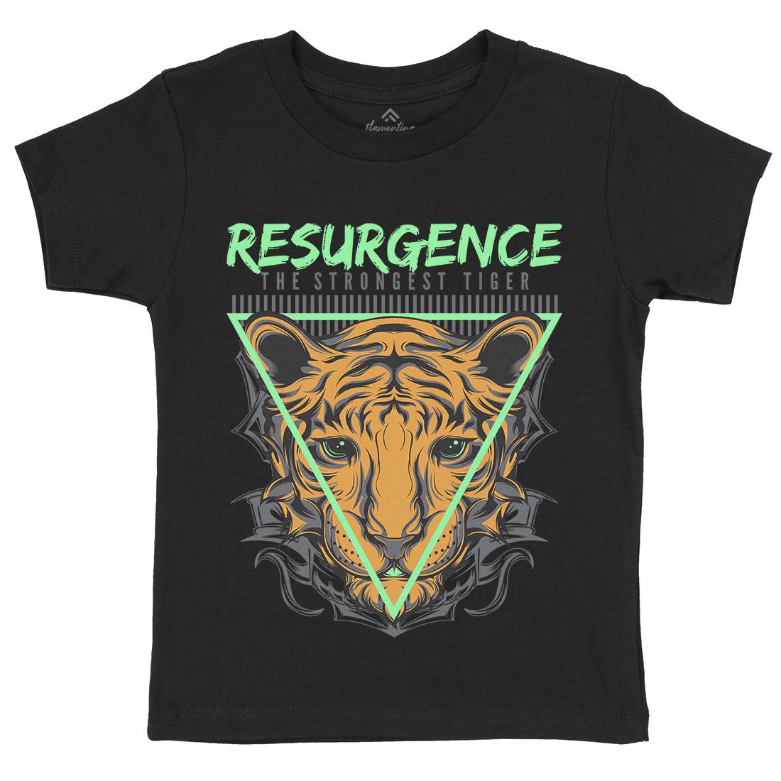 Strongest Tiger Kids Organic Crew Neck T-Shirt Animals D695