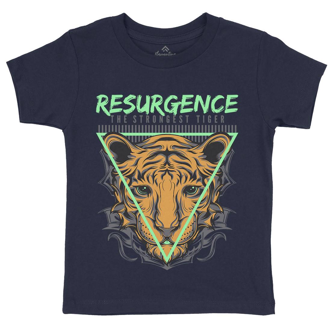 Strongest Tiger Kids Organic Crew Neck T-Shirt Animals D695