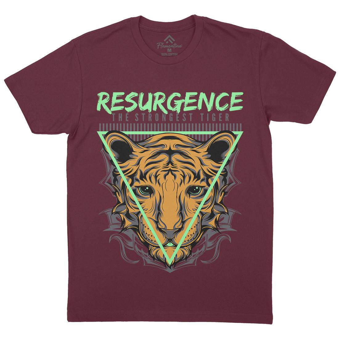 Strongest Tiger Mens Organic Crew Neck T-Shirt Animals D695