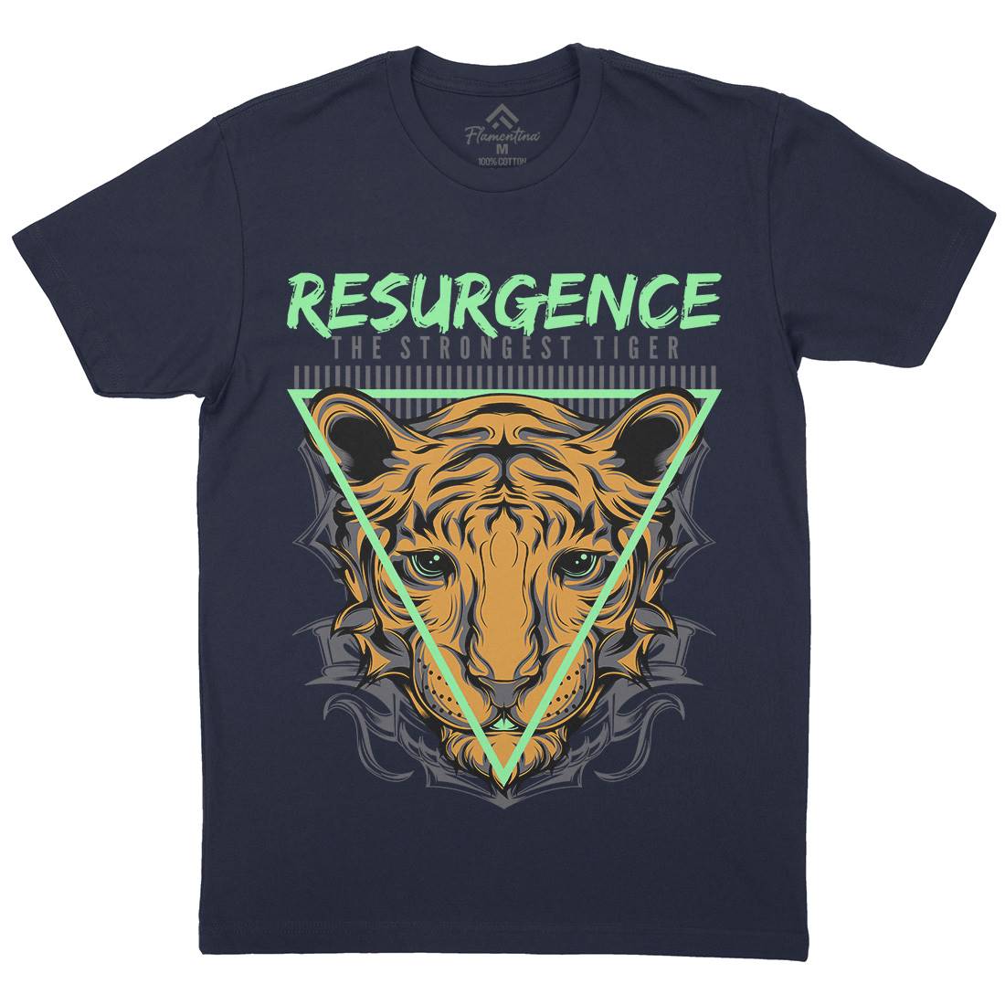 Strongest Tiger Mens Organic Crew Neck T-Shirt Animals D695