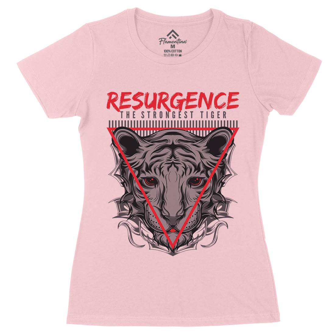 Strongest Tiger Womens Organic Crew Neck T-Shirt Animals D695
