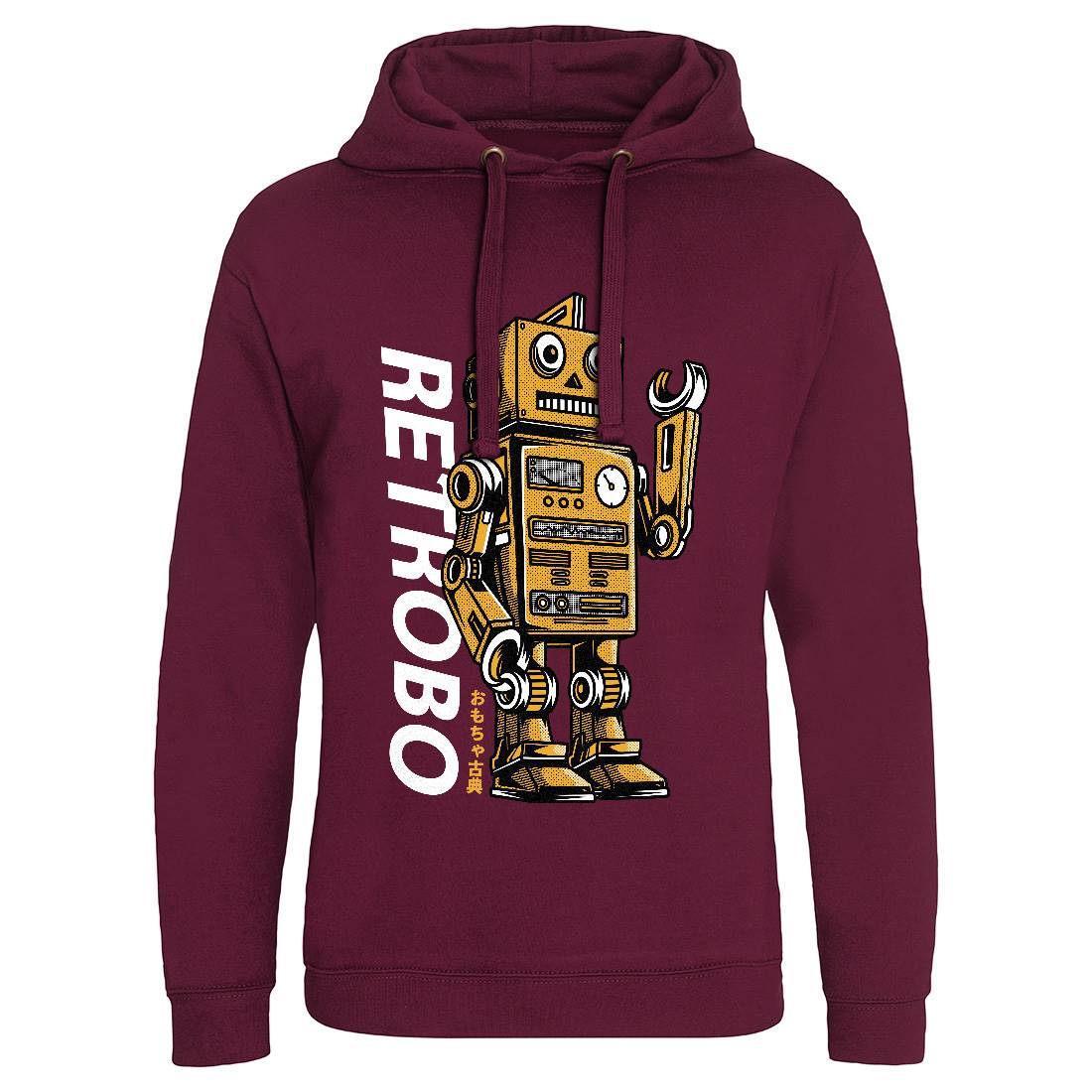 Retro Robot Mens Hoodie Without Pocket Space D696