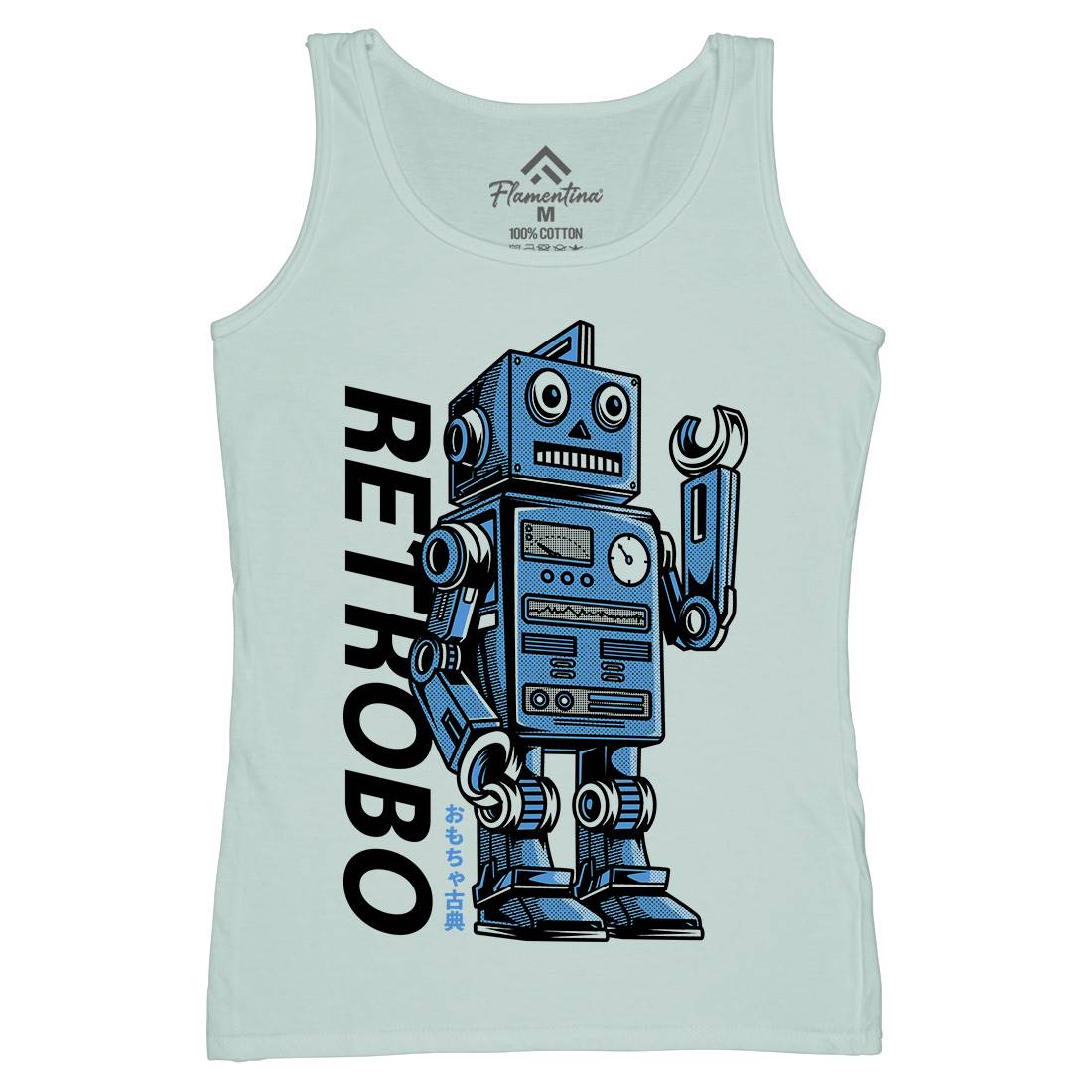 Retro Robot Womens Organic Tank Top Vest Space D696