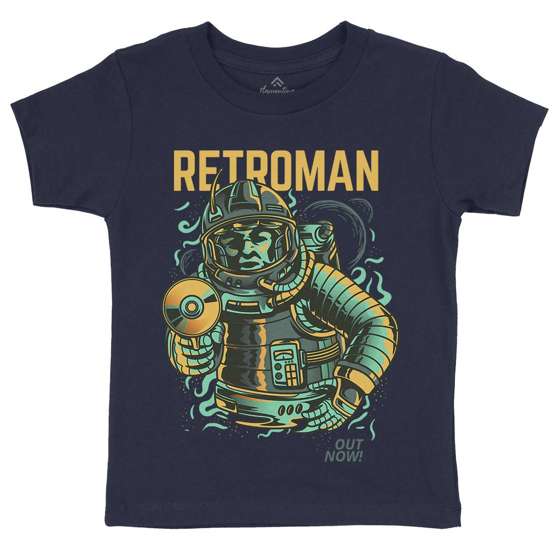 Retroman Kids Crew Neck T-Shirt Space D697