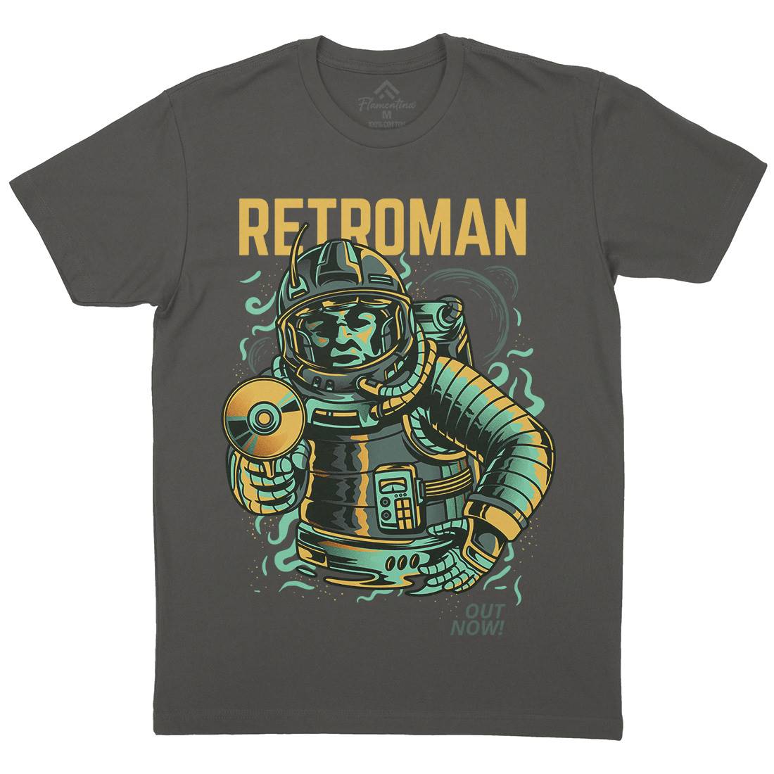 Retroman Mens Crew Neck T-Shirt Space D697