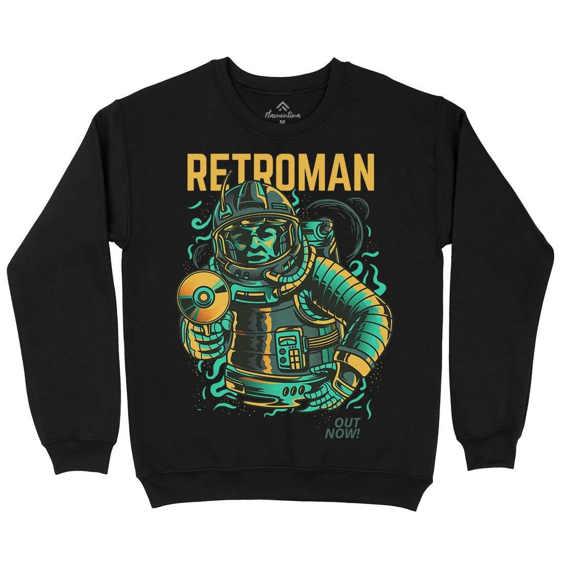 Retroman Mens Crew Neck Sweatshirt Space D697