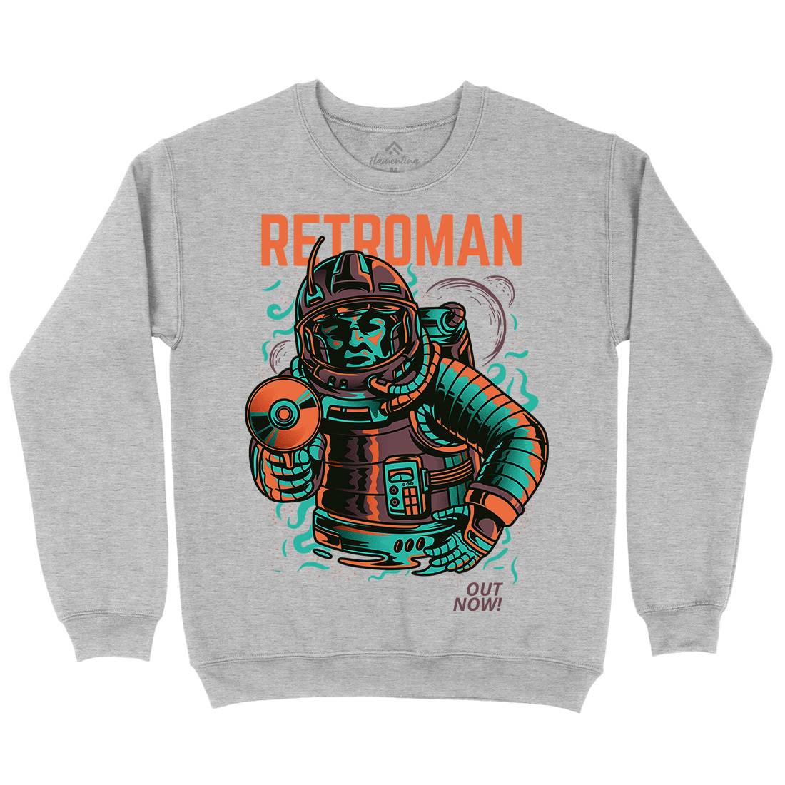 Retroman Mens Crew Neck Sweatshirt Space D697