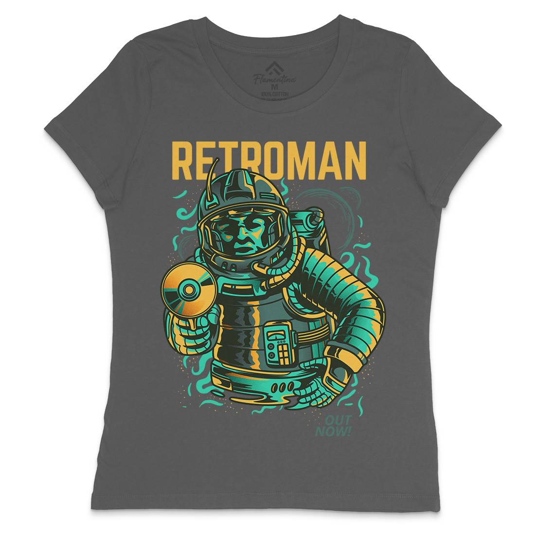 Retroman Womens Crew Neck T-Shirt Space D697