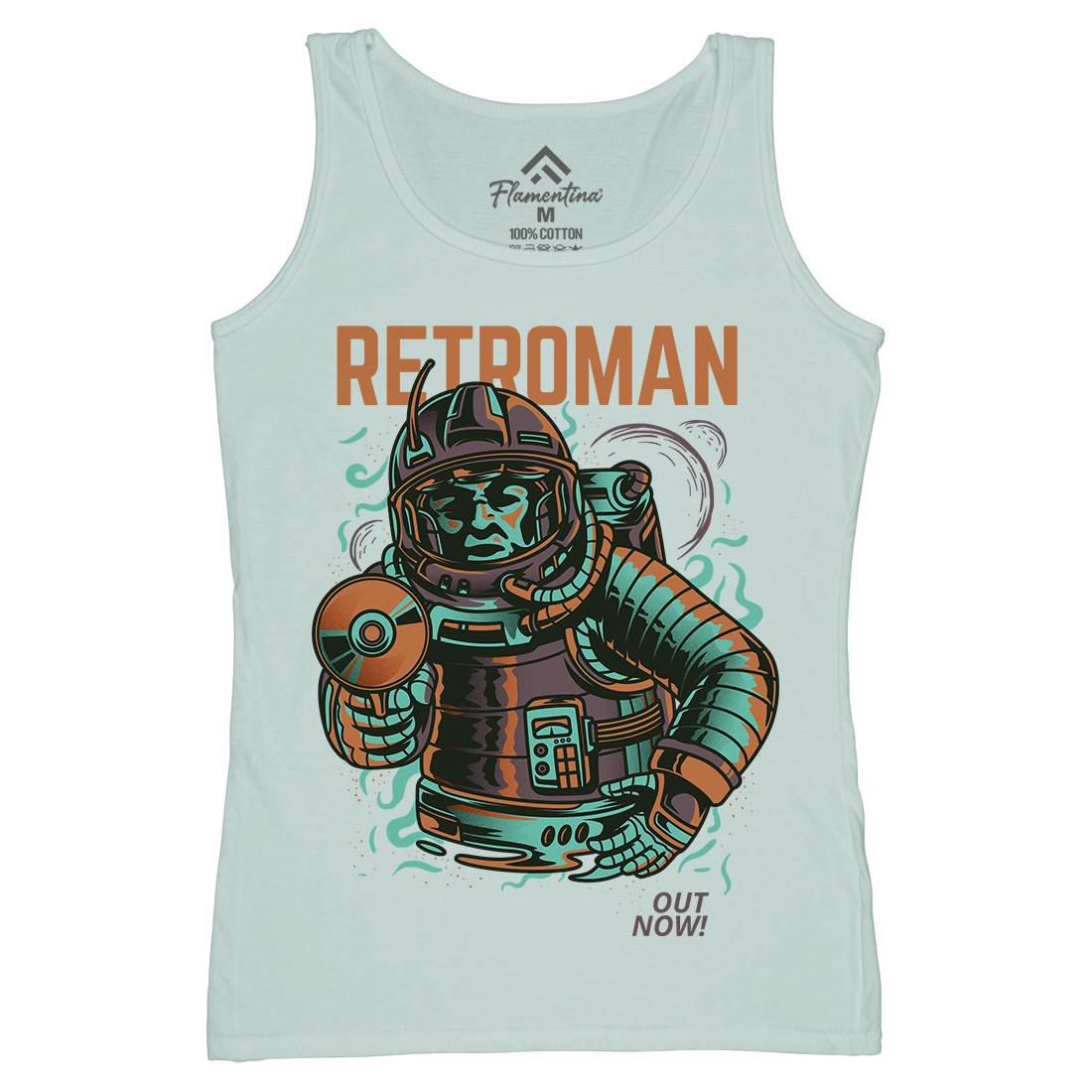 Retroman Womens Organic Tank Top Vest Space D697