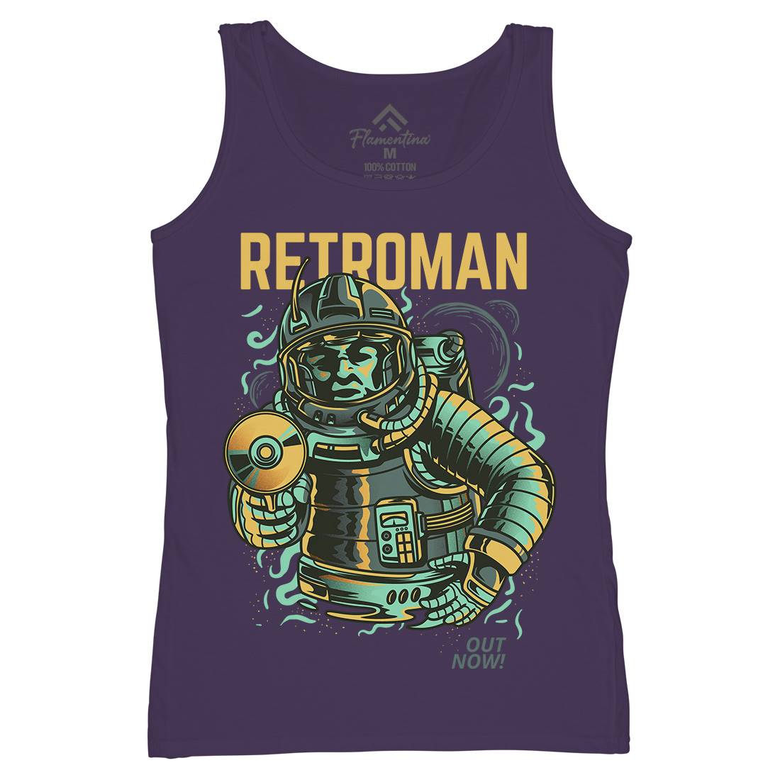 Retroman Womens Organic Tank Top Vest Space D697
