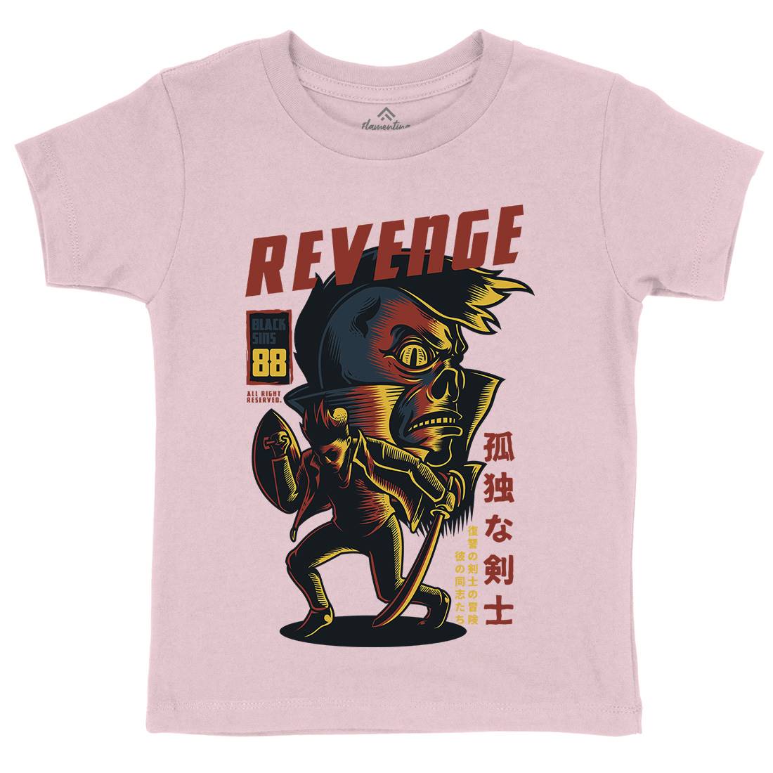 Revenge Kids Crew Neck T-Shirt Warriors D698