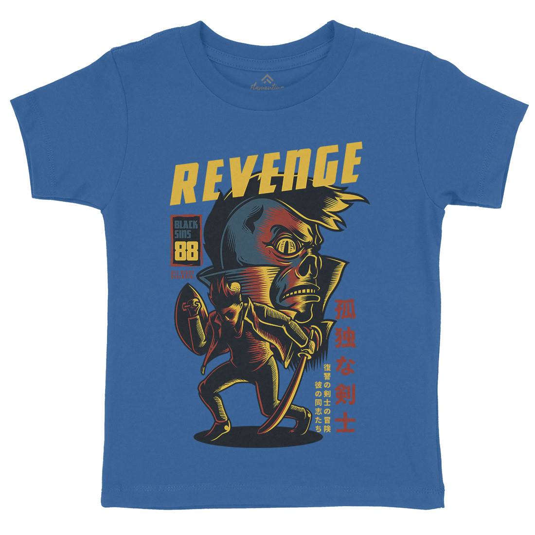 Revenge Kids Organic Crew Neck T-Shirt Warriors D698