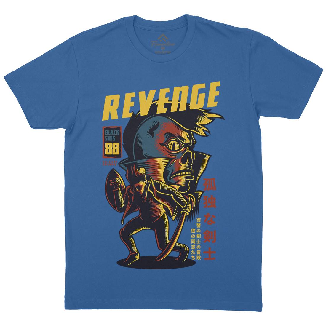Revenge Mens Organic Crew Neck T-Shirt Warriors D698