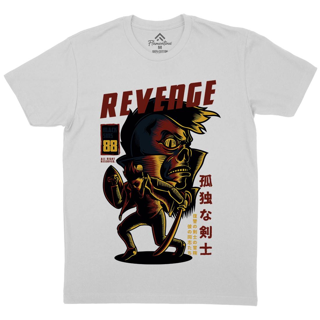 Revenge Mens Crew Neck T-Shirt Warriors D698