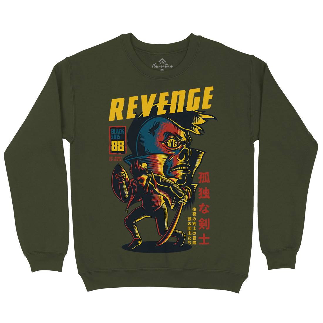 Revenge Mens Crew Neck Sweatshirt Warriors D698