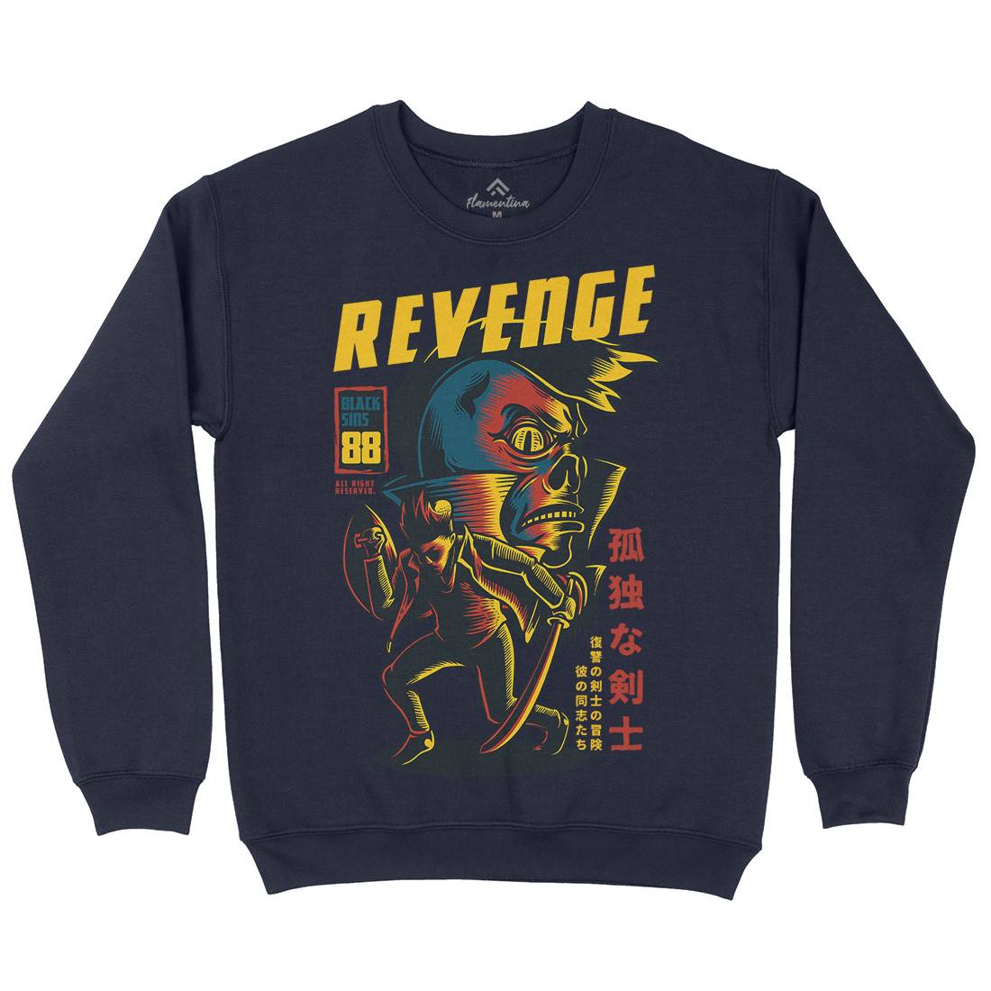 Revenge Mens Crew Neck Sweatshirt Warriors D698