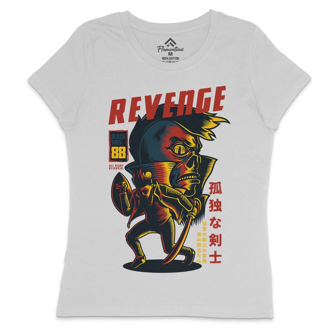 Revenge Womens Crew Neck T-Shirt Warriors D698